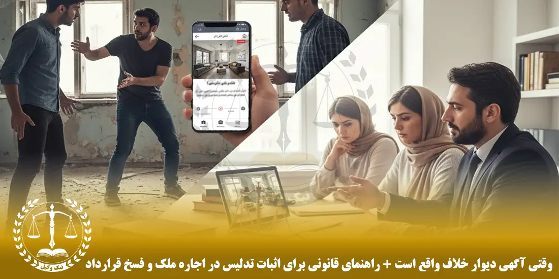 وقتی آگهی دیوار خلاف واقع است + راهنمای قانونی برای اثبات تدلیس در اجاره ملک و فسخ قرارداد وقتی آگهی دیوار خلاف واقع است + راهنمای قانونی برای اثبات تدلیس در اجاره ملک و فسخ قرارداد